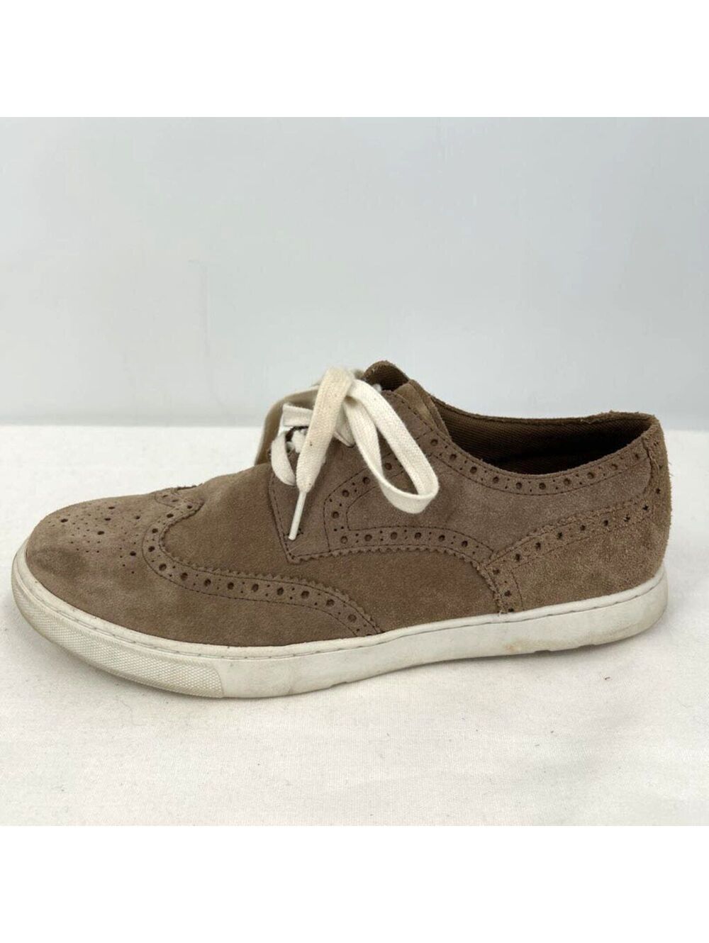 Men's Rockport Suede Wingtip Sneakers Tan Cream Shoes 9